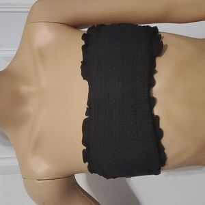 EUC Black Hollister Ruffled Bandeau Bikini Top 🫧